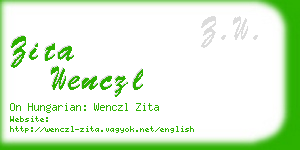 zita wenczl business card